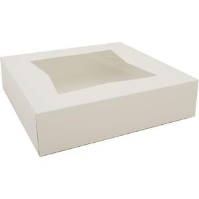 Southern Champion Tray 24133 White Paperboard Window Bakery Box, 9" Length x 9" Width x 2-1/2" Height (Case of 200)