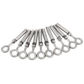5/16" Concrete Eye Bolt, 10 Pack M8*105mm Eyebolt Bolt Stainless Steel Wall Concrete Brick Anchor, Heavy Duty Eyebolts Expansion Lifting Ring Bolt Fastener