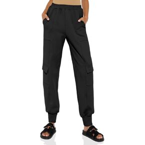 Fisoew Women's Cargo Sweatpants High Waisted Loose Running Athletic Jogger Pants with Pockets