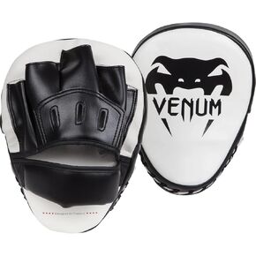 Venum Elite Thick Coaching Mitts Leather Mini (Pair) - Black/White