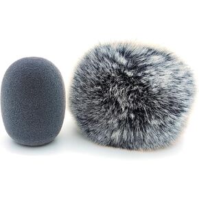 Furry Muff Microphone Windshield And Foam Wind Cover Compatible for RODE M5 MP NT55 NT5 NT6 p170 at2021 Mic Windscreen Accessories