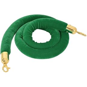 Milageto Velvet Rope,5/6.5/9.8 Feet Velvet Stanchion Rope with Hooks, Green, 59.0 inch