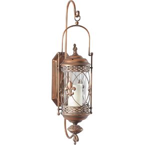 Deco 79 Traditional Glass Floral Wall Sconce, 9" x 11" x 30", Brown