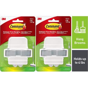 Command Broom Gripper Hook, White