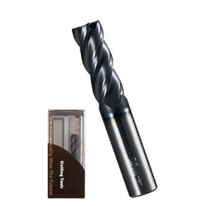 3/16" Carbide Square Nose End Mill Set (5 Pcs), 4 Flute CNC Mill Bits Tools for DIY & Professional, Solid Carbide Cutter (Tungsten Carbide + Cobalt) for Milling Steel and Metals (5Pcs, 3/16)