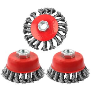 12 Pack Wire Brush for Angle Grinder, 4 Inch Angle Grinder Wire Wheel, Wire Wheels for 4 1/2 Angle Grinder -5/8 Inch Threaded Arbor ,0.02 Inch Carbon Steel Angle Grinder Wire Wheel