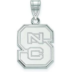 NC State Medium (5/8 Inch) Pendant (Sterling Silver)