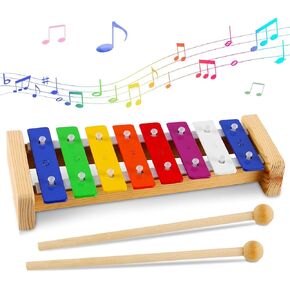 LOOIKOOS Xylophone for Kids Wooden Xylophone with Mallets Orff Music Instrument for Toddlers Educational Preschool Learning Baby Percussion Kit Professional Tuning Gift for Boys & Girls