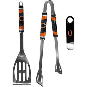 Siskiyou Sports NFL Chicago Bears Unisex 2 pc BBQ Set and Bottle Opener, Team Colors, One Size, (F2BQ005LBO)