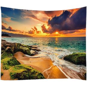 WODEJIA Office Background Room Divider Decor Tapestry,Beach Fishing Boats Aesthetic Wall Fabric Wallpaper for Bedroom, Outdoor Garden Aesthetic 3D Tapestries Size 78 * 59