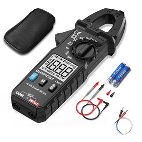 Clamp Meter Multimeter Tester, DURFICST Digital Portable AC DC Clamp Meters with Amp, Volt, Ohm, Continuity, Diode and Resistance Test, High Precision, Auto Range 100A 600V