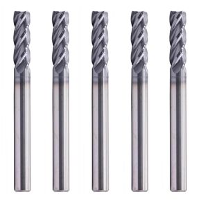 BestParts High Performance 5Pcs Solid Carbide End Mills, AlTiN Coated, 4 Flute, 30 Degree Helix, 3/16" Cutting diameter, 3/16" Shank diameter, 5/8" Length of Cut, 2" Overall Length