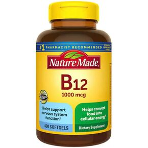 Nature Made Vitamin B12 1000 mcg., 400 Softgels, Vitamin B for Women & B Vitamins for Men, 400 Softgels, 400 Day Supply,