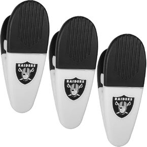 Siskiyou Sports NFL Las Vegas Raiders Unisex Fan Shop Mini Chip Clip Magnets, 3 pk, Team Colors, One Size