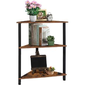 رف زاوية صغير، خزانة كتب ذات 3 طبقات، حامل رف زاوية قائم عتيق، عرض الزاوية ورف تخزين لغرفة النوم، وغرفة المعيشة، والمطبخ، والحمام، والمدخل، والمكتب، ومساحة صغيرة باللون البني in Kuwait