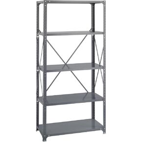 Safco Products 6266 Commercial Shelf Kit 36" W x 18" D x 72" H with 5 Shelves, Gray