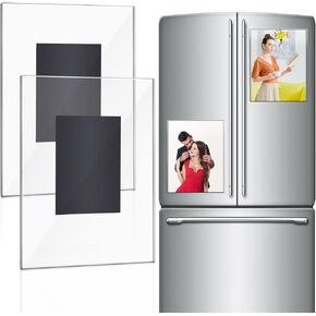 2 Pcs Acrylic Magnetic Photo Frame for Fridge 8.5 x 11 Inch Large Magnetic Picture Frames Clear Magnetic Acrylic Frame for Locker Cubicle Display Children Artworks and Schedules