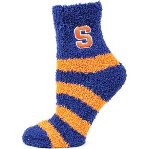 NCAA Stripe Fuzzy Sleep Socks