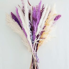 Natural Dried Pampas Grass Bouquet, Boho Home Decor Bouquet, Champagne Pompas Grass Decor, Dried Flower Arrangement for Home Wedding Decoration (M200)