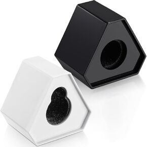 Facmogu 2024 New Microphone Flag Station, Portable Cube Hexagon Mic Flags, ABS Foam Microphone Logo Flag Station, Custom Mic Flag Microphone Accessories for Interview KTV Reporter Host (Black & White)