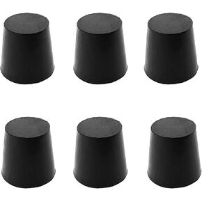 PENCK 6pcs Rubber Stopper 13mm - 17mm Plugs Tapered Plug Black Solid Test Tubes Bungs Stoppers for Lab Home Use
