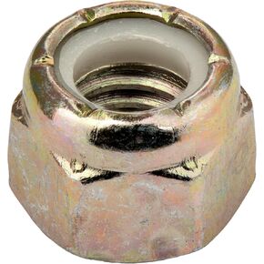 5/8"-18 (10 pack) Grade 8 Hex Nylon Insert Lock Nut, Fine Thread, Yellow Zinc by Makers Bolt in Kuwait