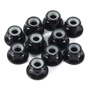 Hex Self-Lock Nuts 10 PCS M3 Nut CNC Aluminum Flanged Nylon Lock Nut Self-Locking Metal Nuts Black