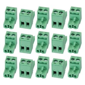 uxcell 15Pcs KF2EDG 5.08mm Pitch 2P Pluggable Blocks Connector Socket