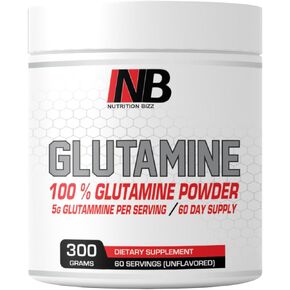 Glutamine Powder 300 Grams Unflavored 60 Days Supply 5 Grams L-Glutamine per Serving