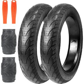 1/2 Pack Fat Tire for Ebike Mountain Bike Heavy Duty High-Performance Wear-Resistant E-Bike Mountain Snow Bike Tire 20" x 4"，Black，1/2 Tires&1/2 Tubes 2 levers