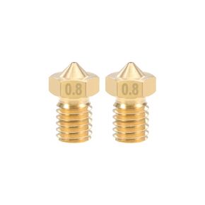 uxcell 0.4mm 3D Printer Nozzle Head M6 Thread Replacement for V5 V6 3mm Extruder Print, Brass 2pcs
