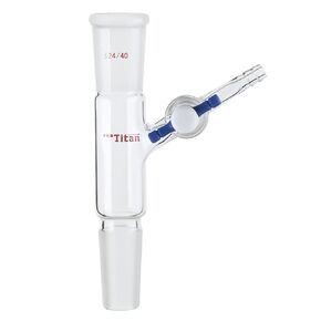 محول التحكم في تدفق الفراغ الزجاجي مع محبس PTFE 2 مم عند 45 درجة، وصلة 24/40