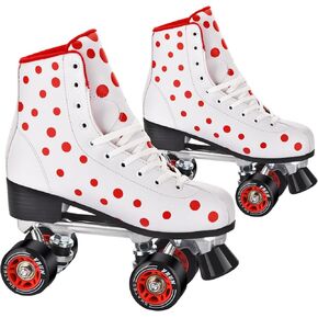 Roller Skates for Women and Girls, High-top Double Row-Classic Roller Skates for Men and Ladies, Professional Indoor/Outdoor Adult Roller Skates with Aluminum Bracket