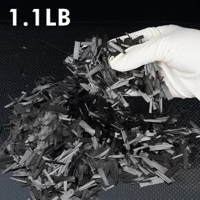 0.25" Chopped Carbon Fiber Kit- 1.1lb Forged Carbon Fiber Flakes for Resin Casting Projects and Surface Coating, Chopped Carbon Fibre Composite for Use in Auto, Industry, Toy, Ships