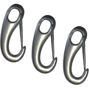 US STAINLESS 3 Pieces Stainless Steel 316 Spring Snap Lobster Claw 2 3/4" Marine Grade