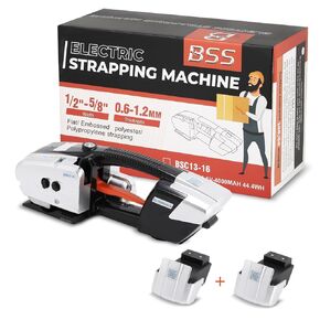 BAOSHISHAN Electric Strapping Tool 2x4000mha Battery for 1/2 in-5/8 in PP PET Straps Automatic Strapping Machine for Box Pallet Portable Electric Baler
