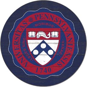 Pennsylvania Quakers Colored Circle Sign, 20x20 Inches, Quakers Decor for Dorm, Fan Cave, Living Room; Display Your Team Spirit with This University of Pennsylvania Quakers Wall Art