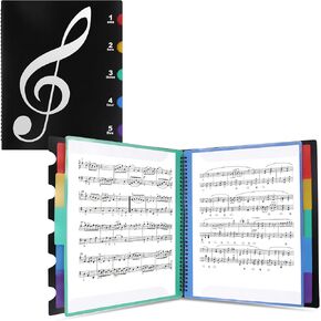 A4 Music File Folder 60Pages, Writable Choir Folder, Music Folder for Sheet Music, Presentation Folder for Piano Performance, Blank Plastic Concert Choral Folder