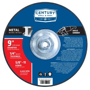Century Drill & Tool 75742 Type 27 Metal Grinding Wheel, 4" X 1/4 10pcs Pack