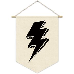Playroom Decor Canvas Banner,Lightning Sign Boy Nursery Decor,Kids Room Decor Canvas Hanging Pennant Flag Banner,Toddler Room Decor,Boy Room Decor,Kids Wall Art 15x11in