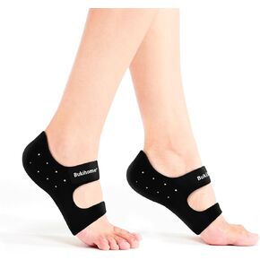 Bukihome Plantar Fasciitis Gel Heel Protectors Heel Cups for Women Men Heels Spur Pain Relief - Heel Inserts Pads for Achilles Tendinitis Dry Cracked Heel Support Cushion,Men 6-9|Women 7-10 (Black)