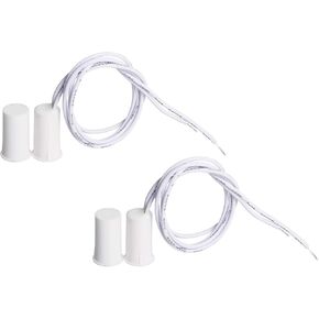 Aoje-Link RC-33A NO Recessed Wired Security Window Door Contact Sensor Alarm Magnetic Reed Switch for Home Security Access Control and Burglar Alarm Systems White 2pcs
