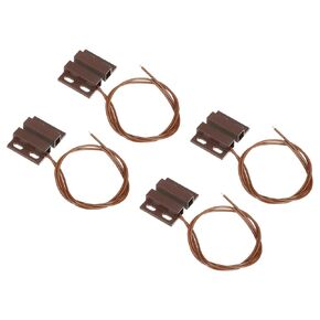 PATIKIL Magnetic Reed Switch, 4 Pack NC Wired Surface-Mounted Magnetic Contact Switch for Door Window, Black