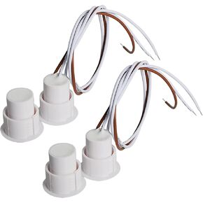 Aoje-Link RC-36 NC + NO Recessed Wired Security Window Door Contact Sensor Alarm Magnetic Reed Switch for Home Security Access Control and Burglar Alarm Systems White 2pcs