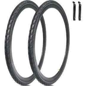 2 Pack 700x35C Bike Tire 700C Foldable Bicycle Replacement Tires Tire Levers for Road Bicycle