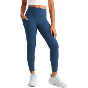 CRZ YOGA Girls Butterluxe Athletic Leggings with Pockets - High Waist Lounge Kids Teen Pants Yoga Active Dance Running Tights