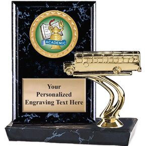 جائزة Crown Awards مقاس 6 × 6 بوصة لحافلة المدرسة، وكأس أكاديمي عام مع نقش مخصص، Prime