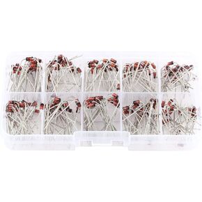 1W Zener Diode Assorted Kit Set 200 Pcs 10 Values Voltage Regulator Diodes, 1N4728 1N4729 1N4730 1N4731 1N4732 1N4733 1N4734 1N4735 1N4736 1N4737, 3.3V - 7.5V