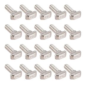 uxcell M8x25mm T-Slot Drop-in Stud Sliding Screw Bolt Carbon Steel 20pcs for 40 Series European Standard Aluminum Profile