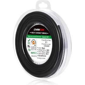 Chanzon 2:1 Ratio Heat Shrink Tubing 1/8 inch (3mm) Type G 2:1 Shrink Ratio 3G Black 8Ft/2.5M 1pcs